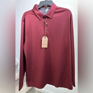 Weatherproof Vintage Men Button Down Polo Shirt Long Sleeves Size Medium